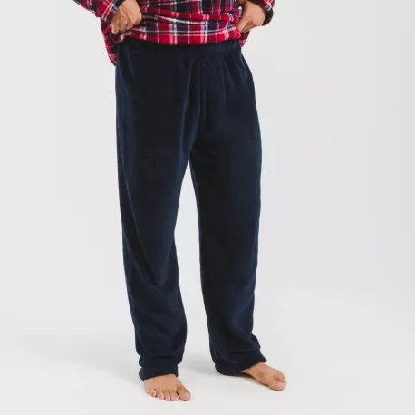 Pijama coral homem Cuadro Cocoro azul marinho