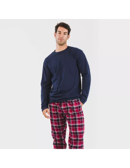 Pijama homem flanela Cocoro azul marinho Pijama homem flanela Cocoro azul marinho