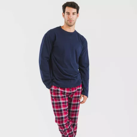 Pijama homem flanela Cocoro azul marinho