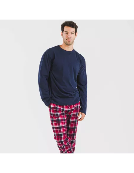 Pijama homem flanela Cocoro azul marinho Pijama homem flanela Cocoro azul marinho
