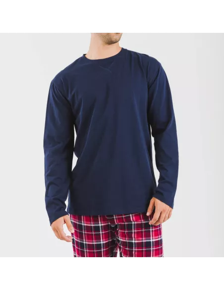 Pijama homem flanela Cocoro azul marinho Pijama homem flanela Cocoro azul marinho