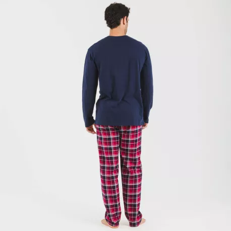 Pijama homem flanela Cocoro azul marinho