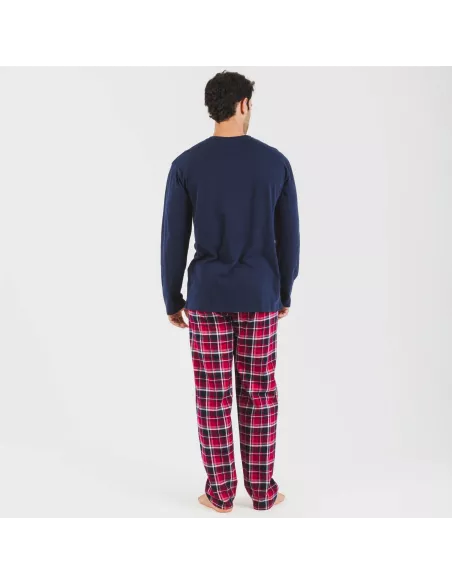 Pijama homem flanela Cocoro azul marinho Pijama homem flanela Cocoro azul marinho