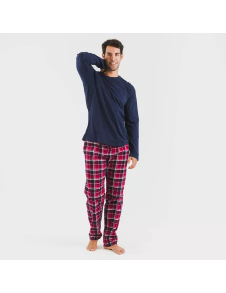 Pijama homem flanela Cocoro azul marinho Pijama homem flanela Cocoro azul marinho