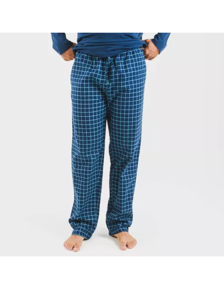Pijama homem flanela Cuadro Edesia azul Pijama homem flanela Cuadro Edesia azul