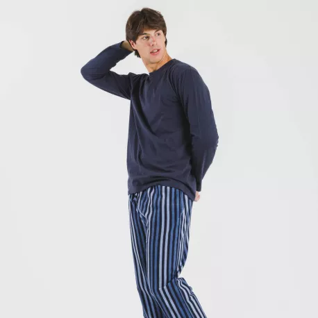Pijama homem flanela Raya Vinicius azul