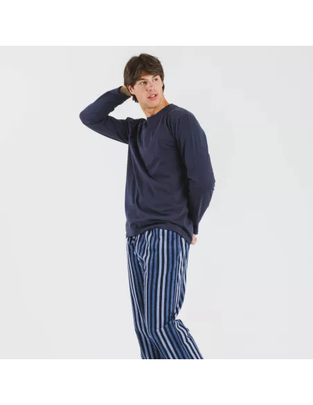 Pijama homem flanela Raya Vinicius azul Pijama homem flanela Raya Vinicius azul