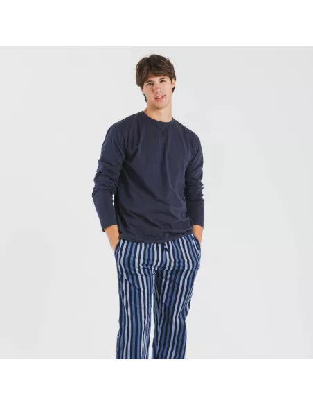 Pijama homem flanela Raya Vinicius azul Pijama homem flanela Raya Vinicius azul
