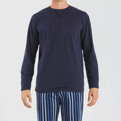 Pijama homem flanela Raya Vinicius azul