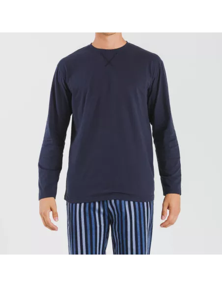 Pijama homem flanela Raya Vinicius azul Pijama homem flanela Raya Vinicius azul