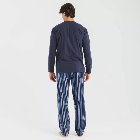 Pijama homem flanela Raya Vinicius azul