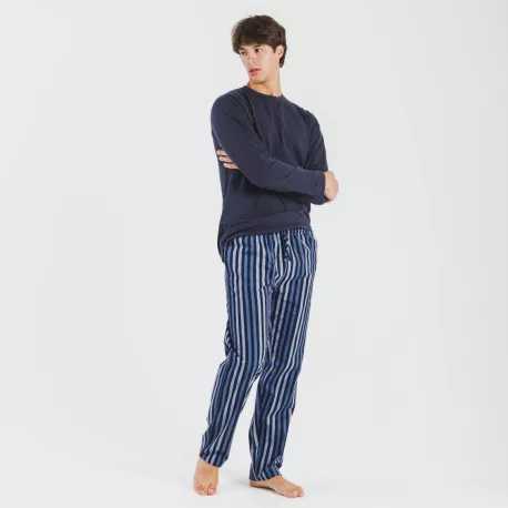 Pijama homem flanela Raya Vinicius azul