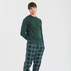 Pijama homem flanela Cuadro Guelo verde 2