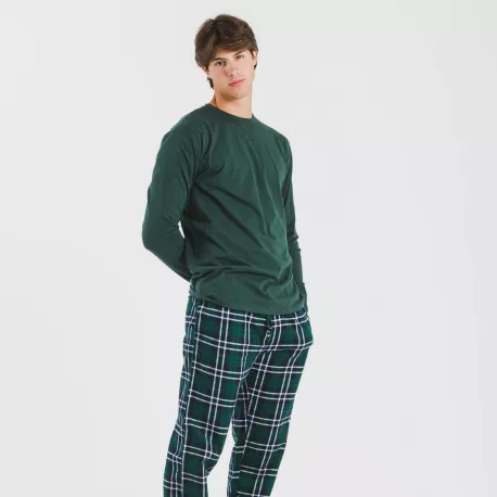 Pijama homem flanela Cuadro Guelo verde