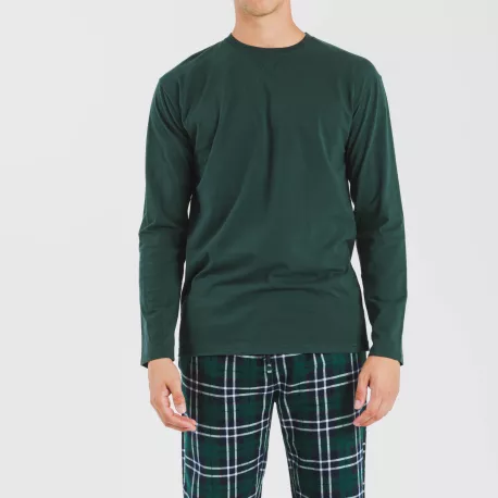 Pijama homem flanela Cuadro Guelo verde