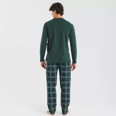 Pijama homem flanela Cuadro Guelo verde