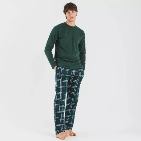 Pijama homem flanela Cuadro Guelo verde