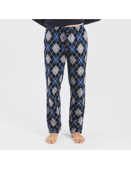 Pijama homem flanela Roldan azul marinho