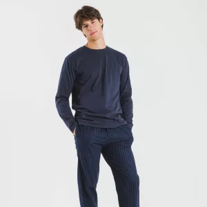 Pijama homem flanela Raya Derek azul marinho