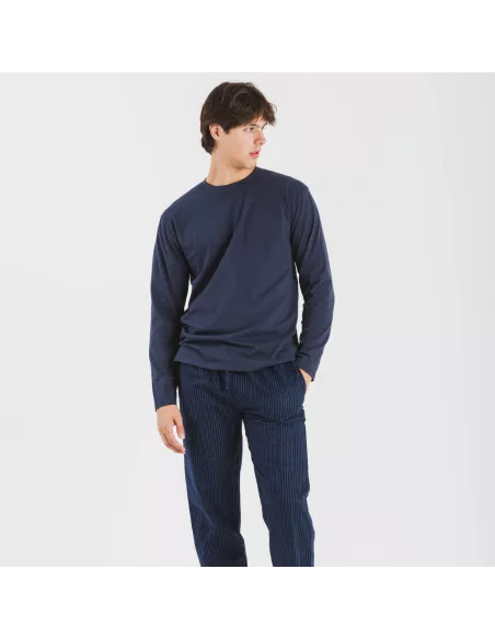 Pijama homem flanela Raya Derek azul marinho Pijama homem flanela Raya Derek azul marinho