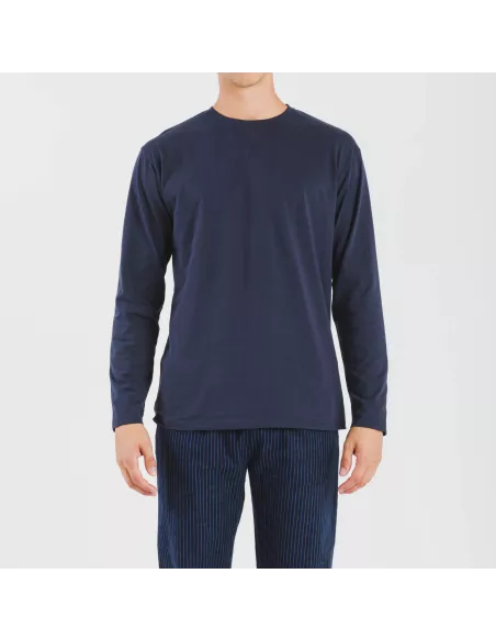 Pijama homem flanela Raya Derek azul marinho Pijama homem flanela Raya Derek azul marinho