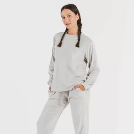 Pijama comprido Velvet liso