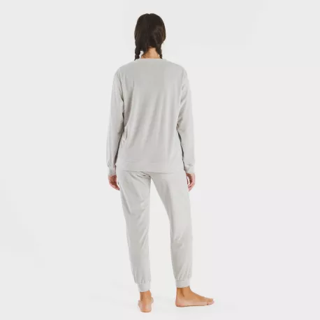 Pijama comprido Velvet liso