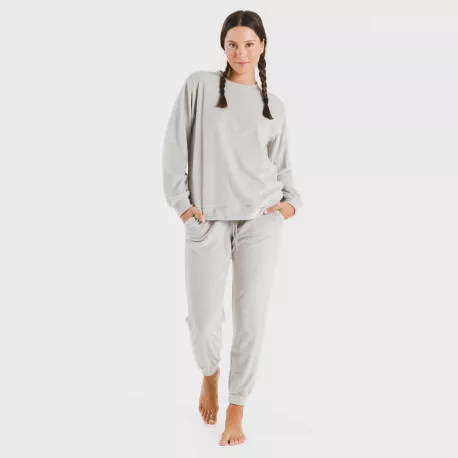 Pijama comprido Velvet liso
