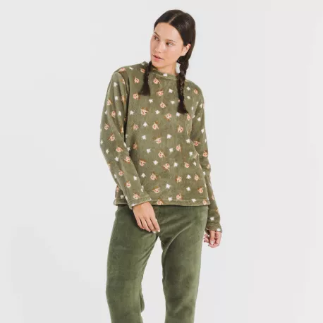 Pijama coral Tatini verde caça