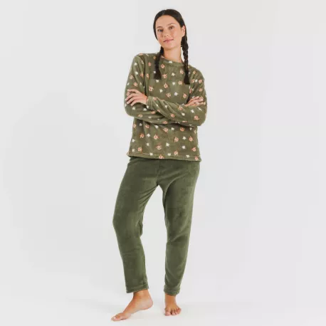 Pijama coral Tatini verde caça