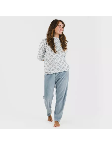 Pijama coral Etea azul indigo Pijama coral Etea azul indigo