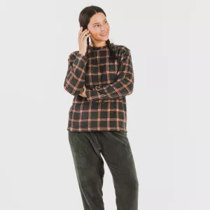 Pijama coral Cuadro Nelby verde caça 2