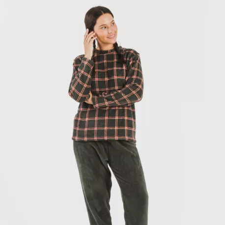 Pijama coral Cuadro Nelby verde caça