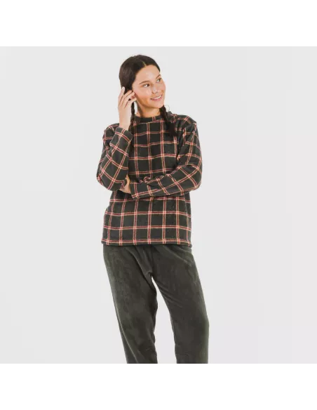 Pijama coral Cuadro Nelby verde caça Pijama coral Cuadro Nelby verde caça