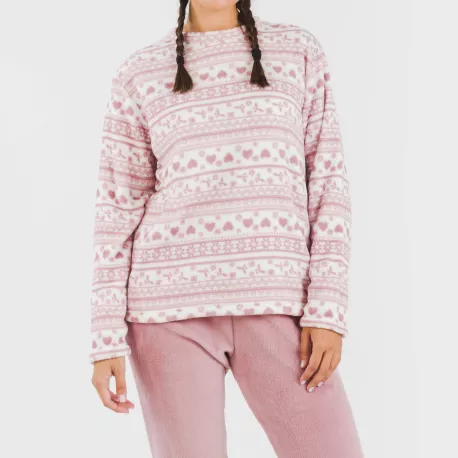 Pijama coral Candy malva rosa