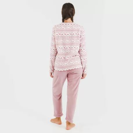 Pijama coral Candy malva rosa