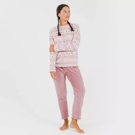 Pijama coral Candy malva rosa