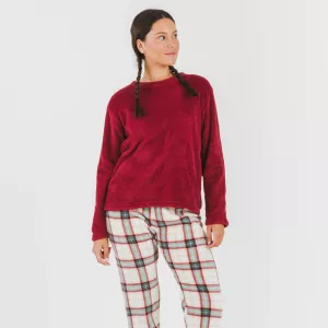 Pijama coral Cuadro Fiorile bordeaux 2