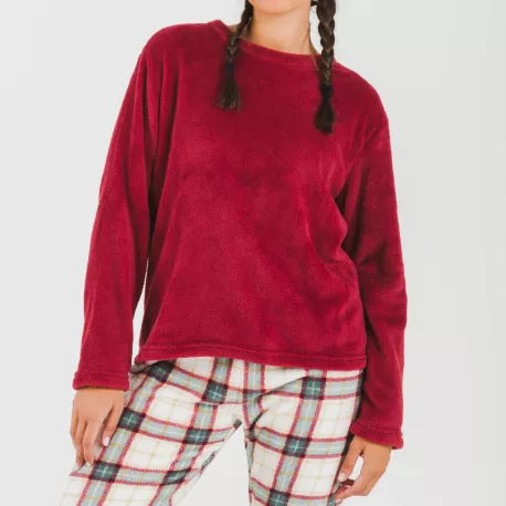 Pijama coral Cuadro Fiorile bordeaux