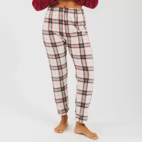 Pijama coral Cuadro Fiorile bordeaux