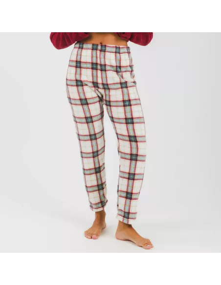 Pijama coral Cuadro Fiorile bordeaux Pijama coral Cuadro Fiorile bordeaux