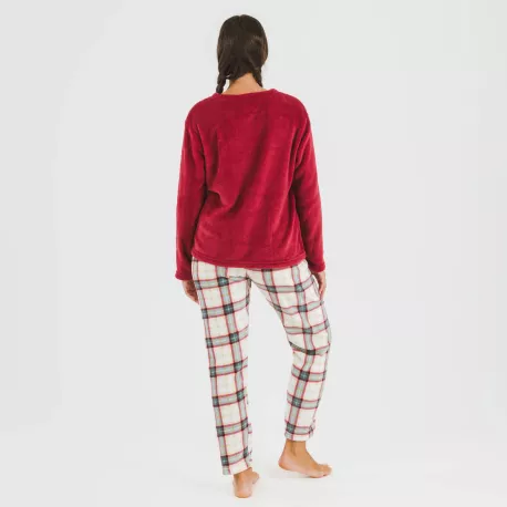 Pijama coral Cuadro Fiorile bordeaux