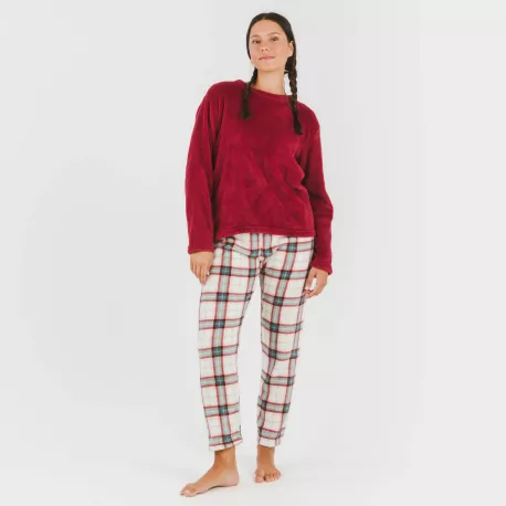 Pijama coral Cuadro Fiorile bordeaux