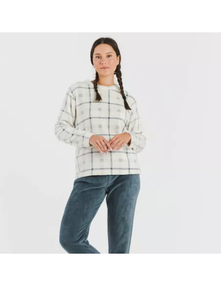 Pijama coral Cuadro Dua azul Pijama coral Cuadro Dua azul