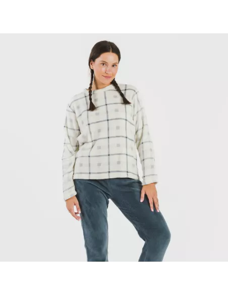 Pijama coral Cuadro Dua azul Pijama coral Cuadro Dua azul