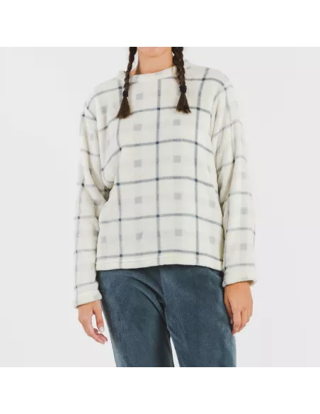 Pijama coral Cuadro Dua azul Pijama coral Cuadro Dua azul