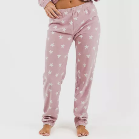 Pijama polar Iconic malva rosa