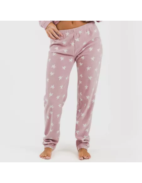 Pijama polar Iconic malva rosa Pijama polar Iconic malva rosa