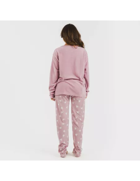 Pijama polar Iconic malva rosa Pijama polar Iconic malva rosa