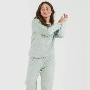 Pijama veludo Natalie verde tiffany 2
